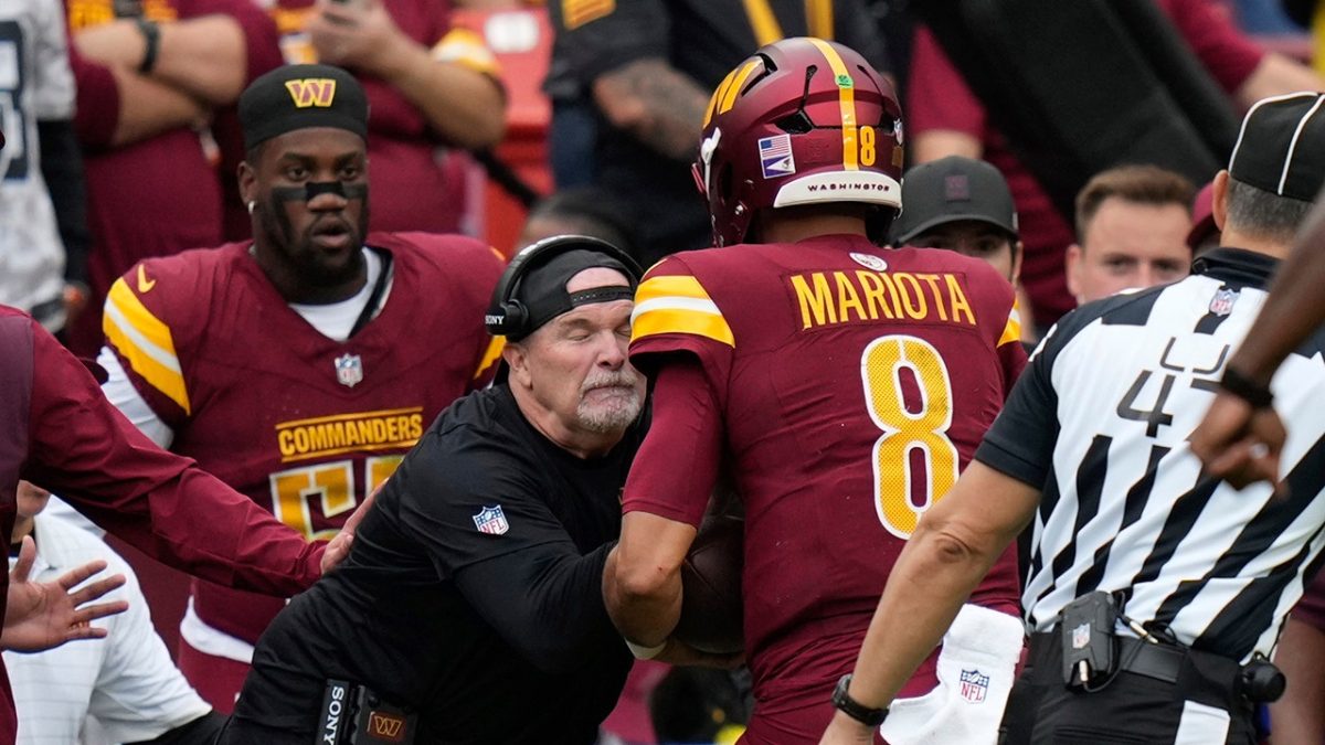 Commanders' Marcus Mariota takes down Dan Quinn