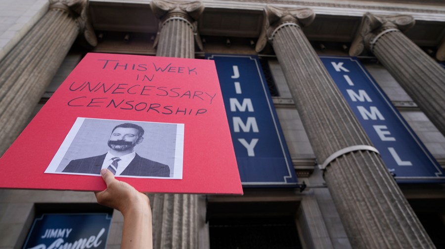 Debate over free speech grows as Trump targets Kimmel