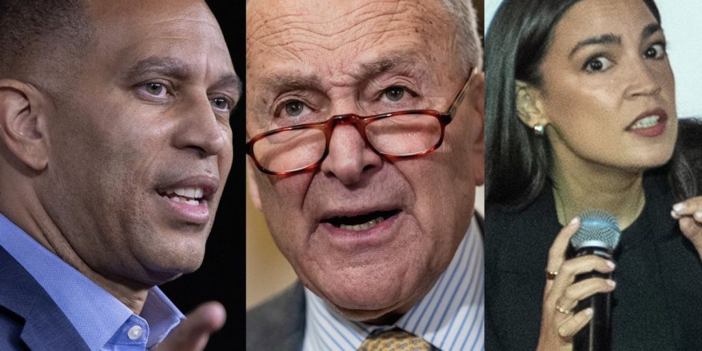 Democratic leaders and Ocasio-Cortez use Kirk's death for political purposes while criticizing Trump for pointing fingers at the left.