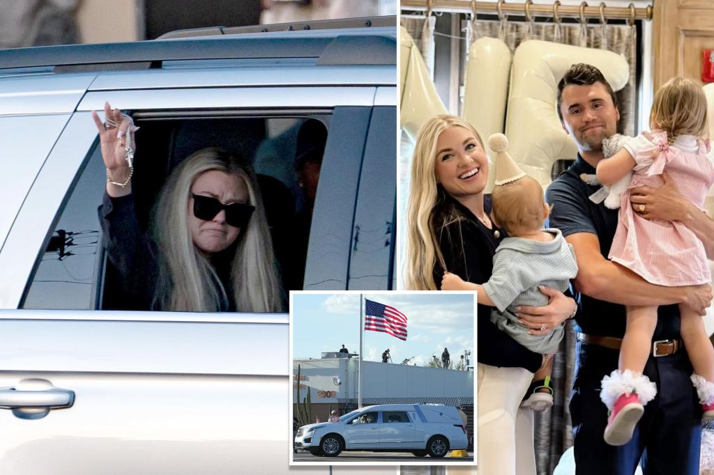 Erika Frantzve, Charlie Kirk's widow, courageously thanks supporters as the activist's casket reaches Arizona.