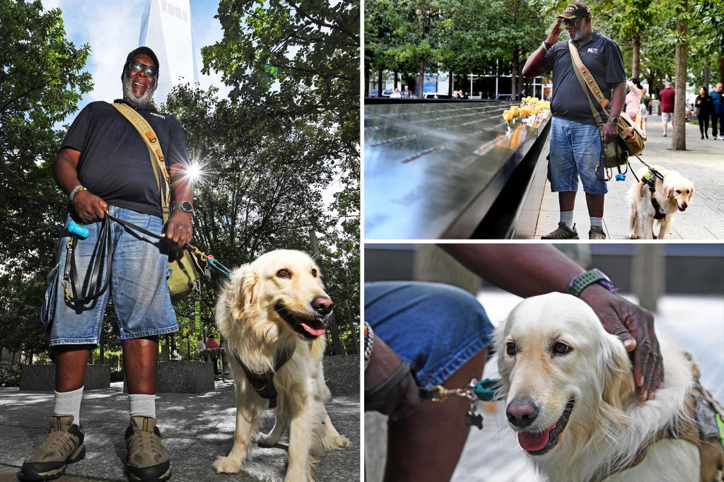 Ex-New York soldier and 9/11 first responder coping with trauma from the attacks through a new service dog