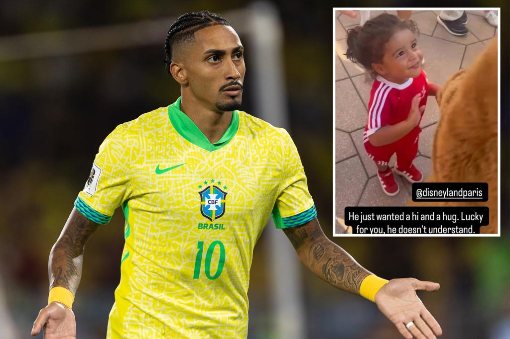 FC Barcelona player speaks out against Disneyland for 'racism' after his young son was overlooked by a chipmunk.