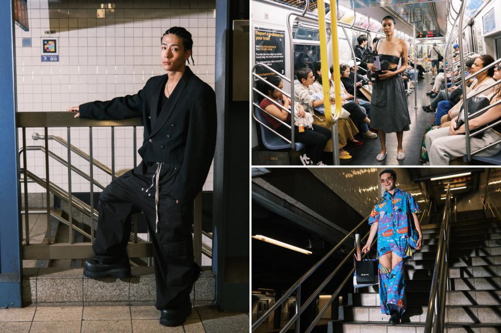 Fashionable New Yorkers in feathers are taking the subway instead of dealing with disrespectful drivers and frustrating traffic.