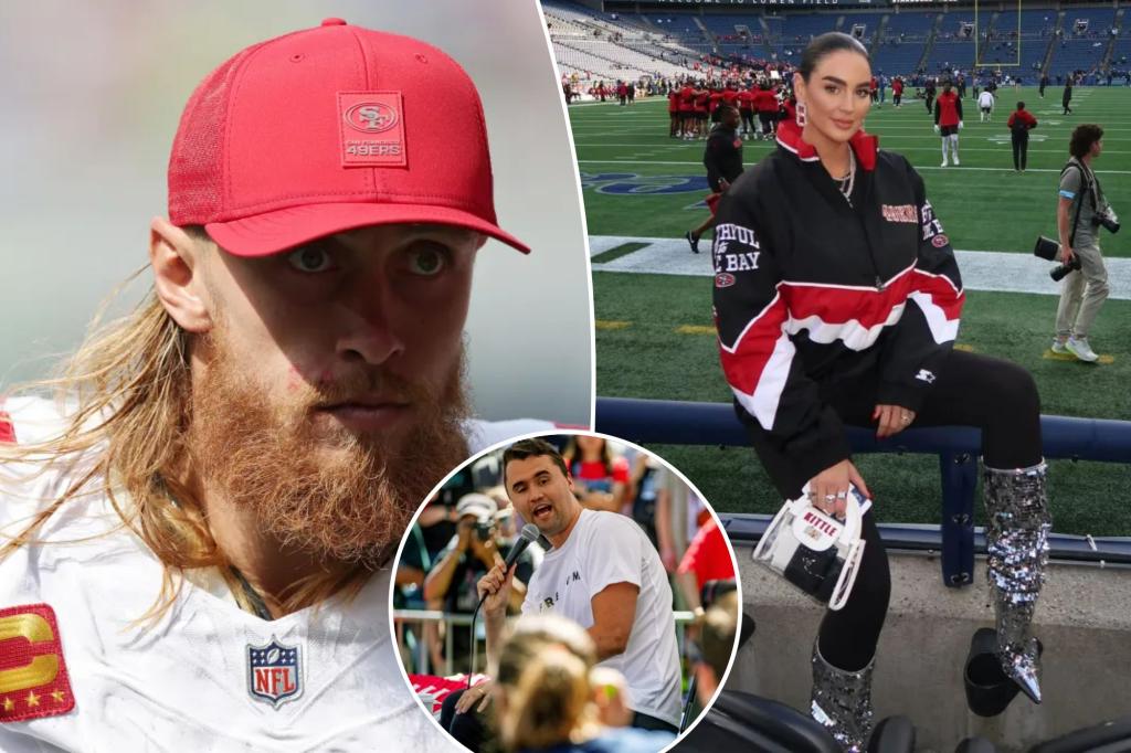 George Kittle's wife criticizes 'disturbing world' as the couple faces backlash over a false Charlie Kirk quote