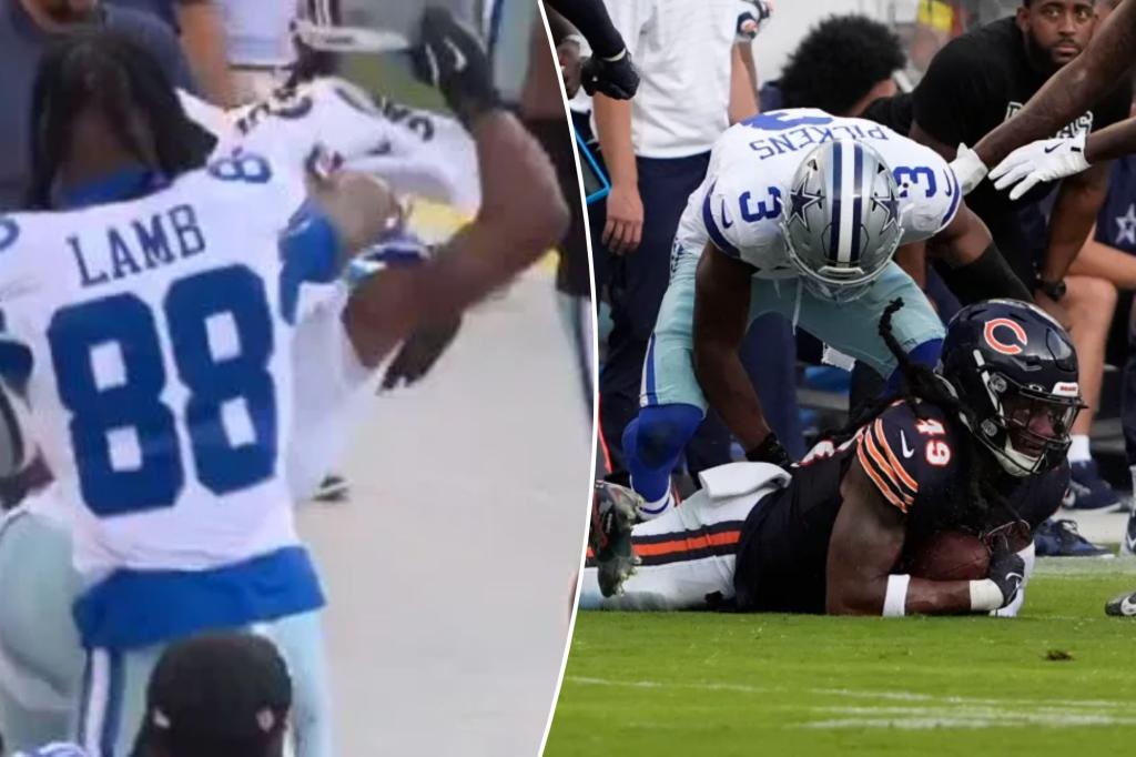 George Pickens of the Cowboys has a helmet-throwing outburst following a tough play.