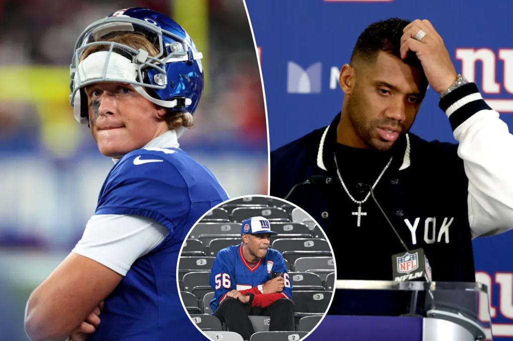 Giants supporters urge for Jaxson Dart during rough Russell Wilson performance against the Chiefs