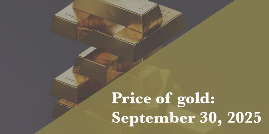 Gold price update as of September 30, 2025