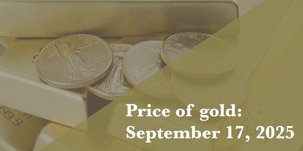 Gold price update for September 17, 2025