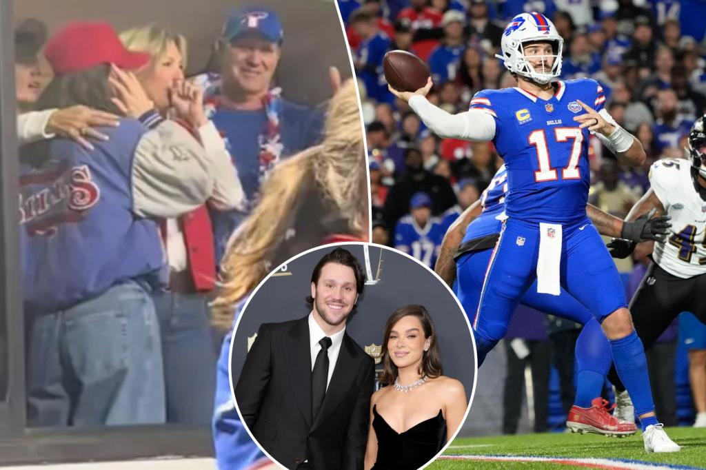 Hailee Steinfeld stays out of the spotlight while celebrating Josh Allen's crazy comeback with the Bills