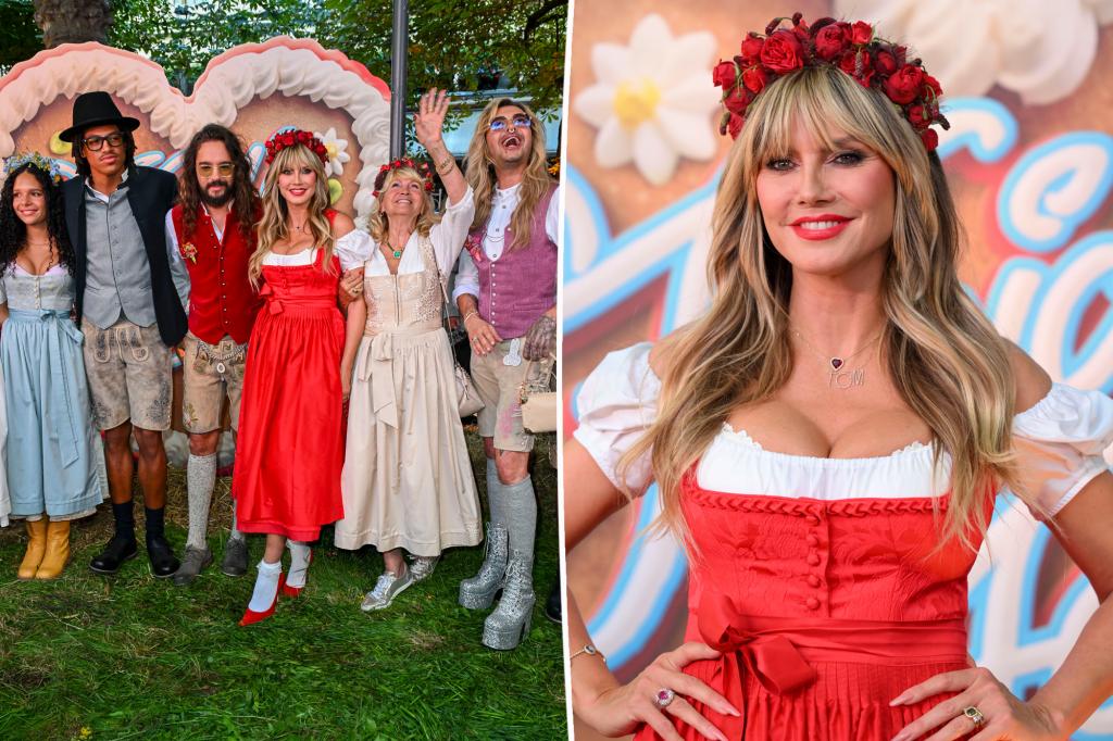 Heidi Klum shares a unique photo with her four children at a German festival.