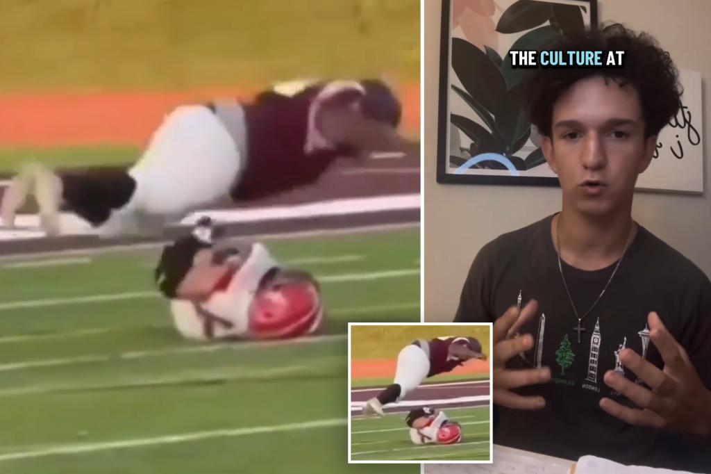 High school football player in Michigan shares thoughts after teammate injures opponent's spine with a tackle during a game