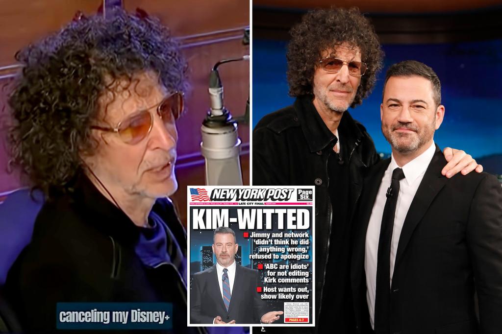 Howard Stern criticizes ABC for suspending Jimmy Kimmel and ends his Disney+ subscription
