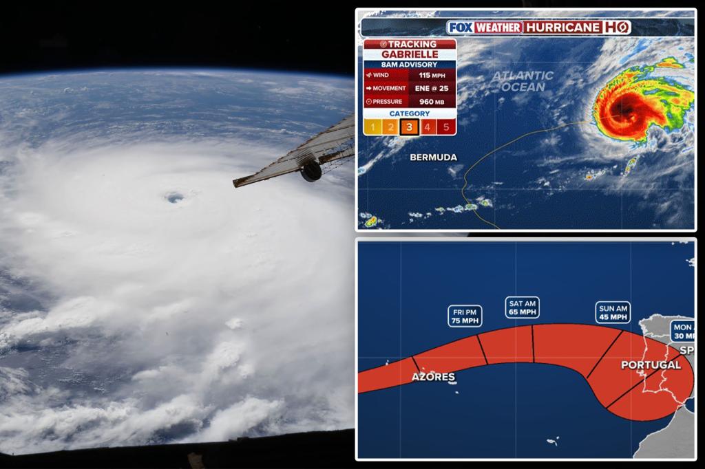 Hurricane Gabrielle to hit the Azores with damaging waves, prompting a hurricane alert