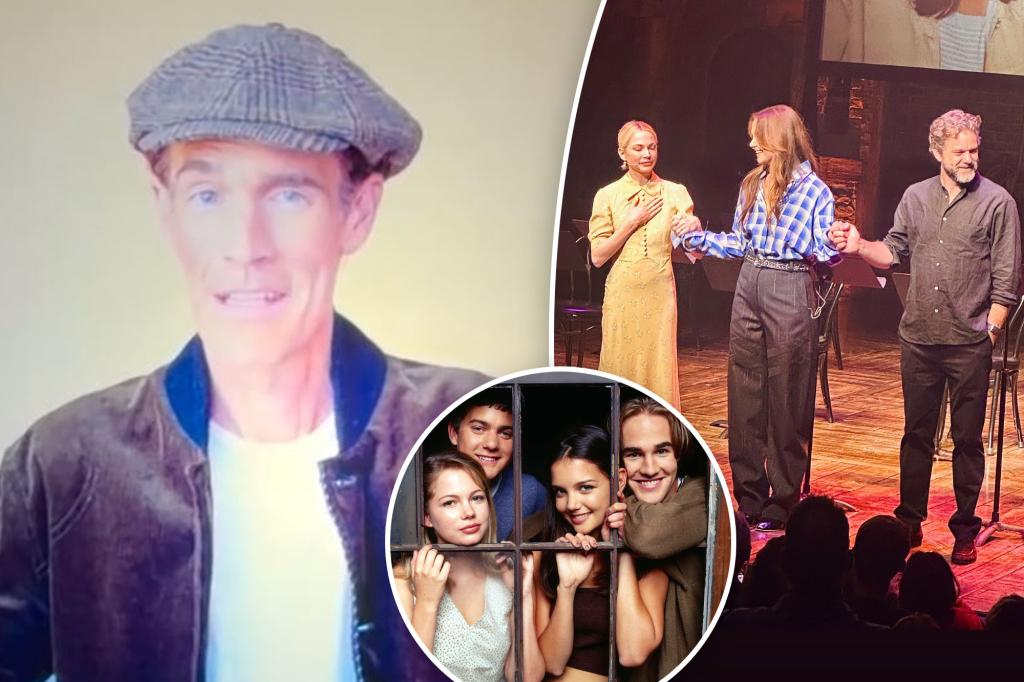 James Van Der Beek shares a video message during the 'Dawson's Creek' reunion