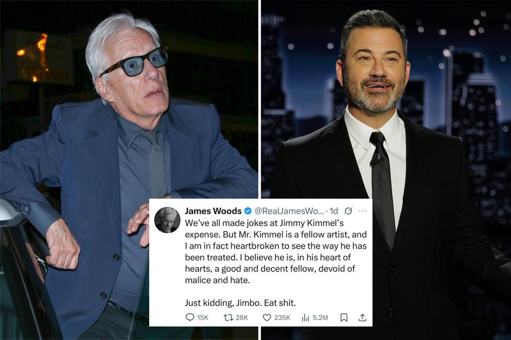 James Woods criticizes Jimmy Kimmel in multiple X posts