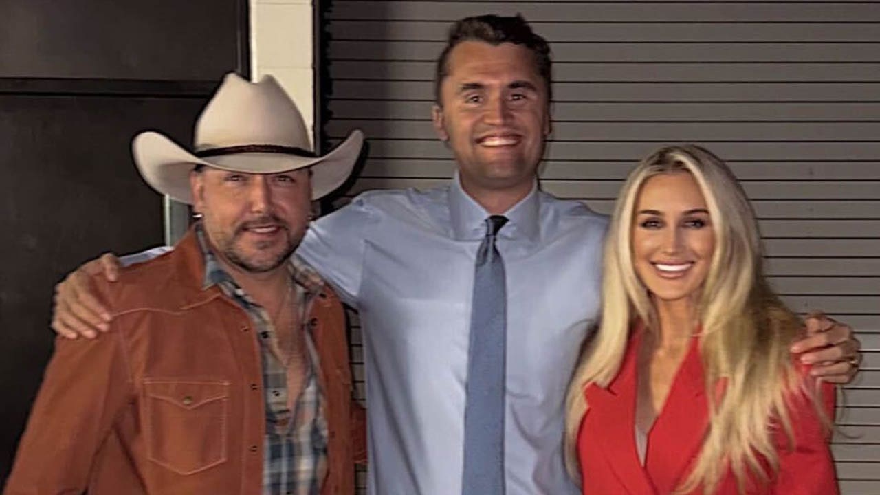 Jason Aldean and his wife Brittany sing a duet to pay tribute to Charlie Kirk