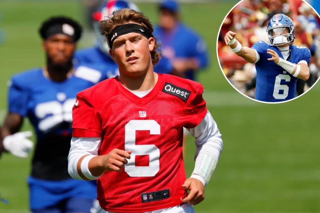 Jaxson Dart faces a balancing challenge as he waits for his opportunity with the Giants.