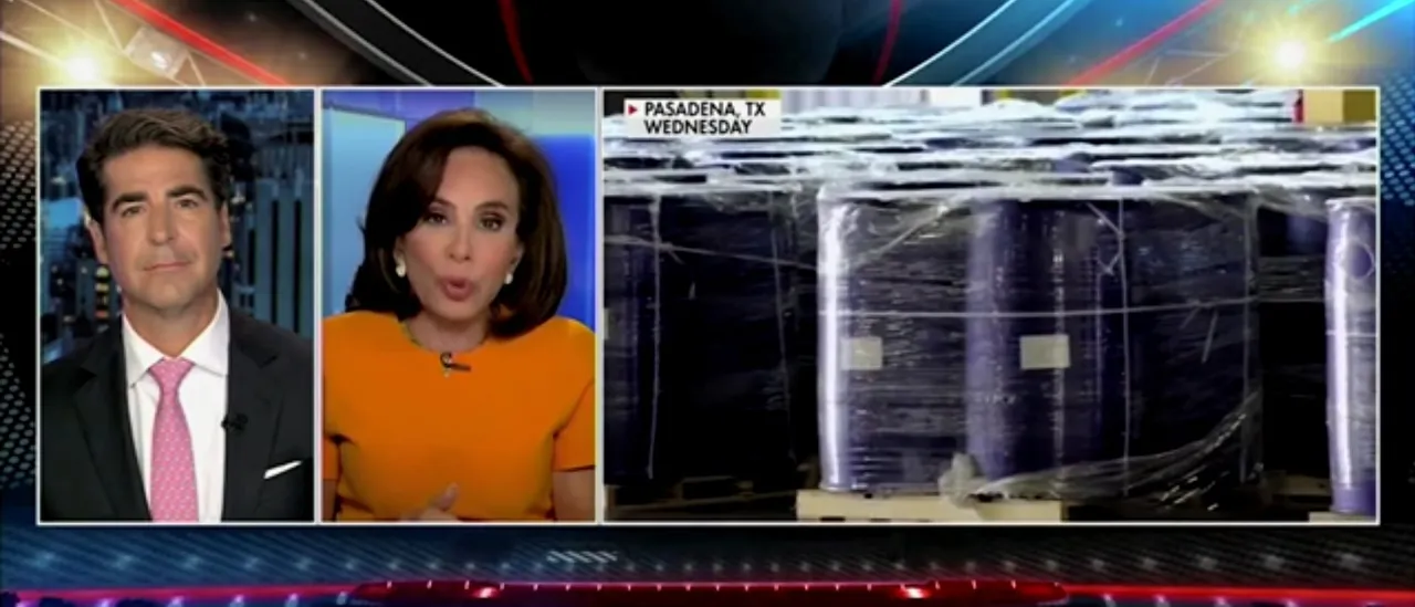 Jeanine Pirro claims that Trump's efforts against cartels intercepted a load large enough to fill two dozen 18-wheel trucks.