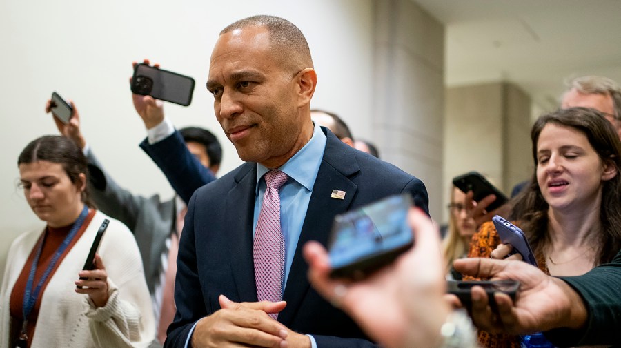 Jeffries calls on the Trump administration to look into the border czar for claimed bribery.