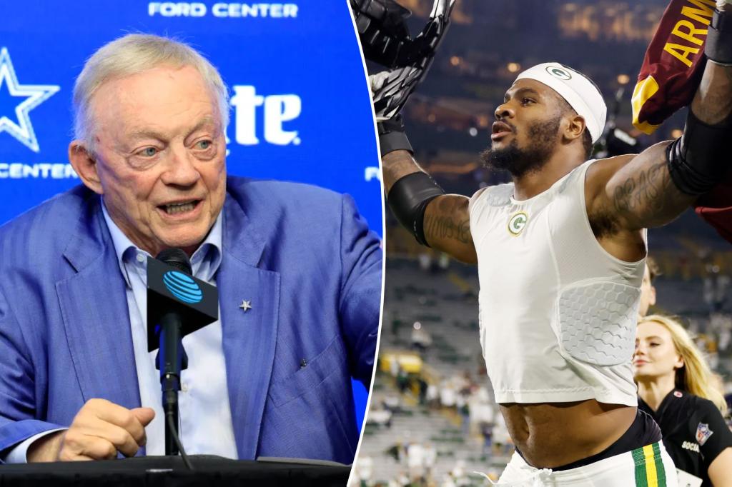Jerry Jones discusses the Micah Parsons trade following chants from Packers fans