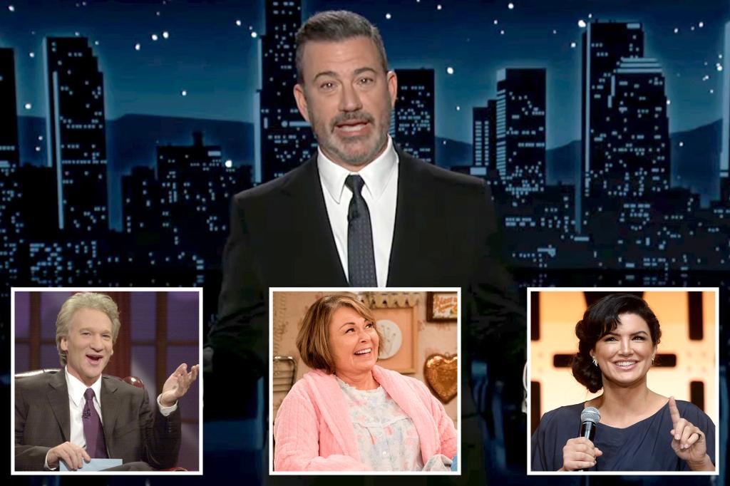 Jimmy Kimmel aligns with Roseanne Barr and Bill Maher in facing ABC's cancel culture