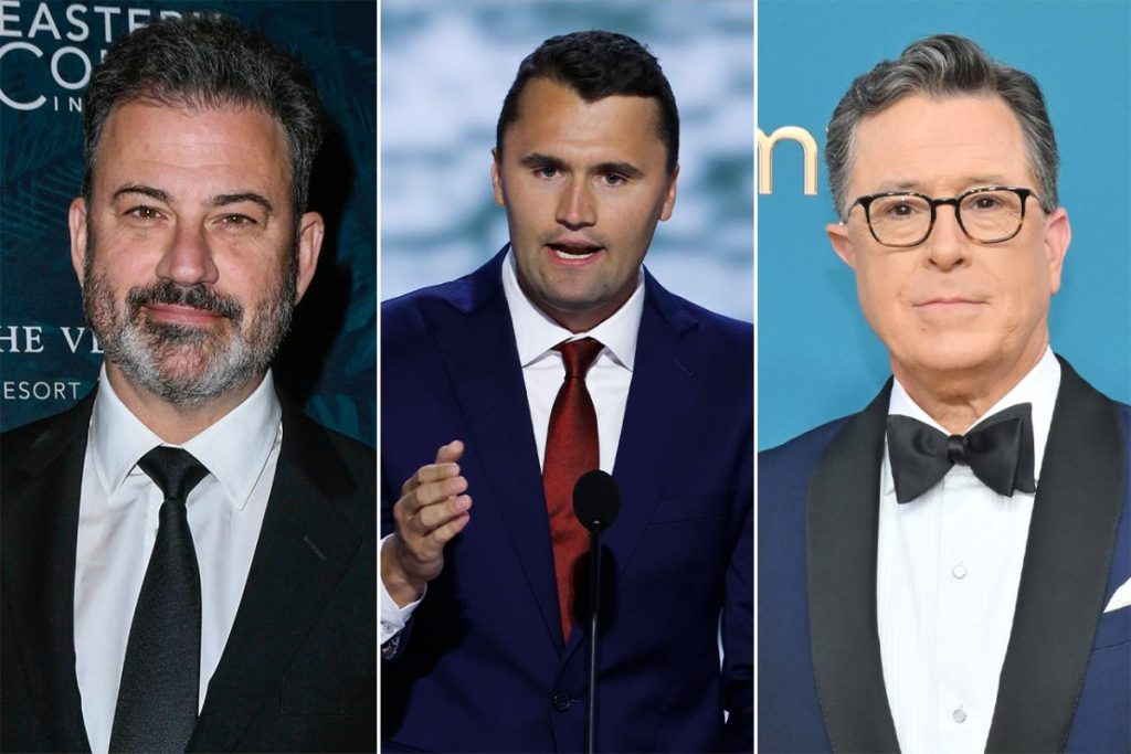 Jimmy Kimmel and Stephen Colbert condemn "political violence" and express sympathy for the family of the late Charlie Kirk