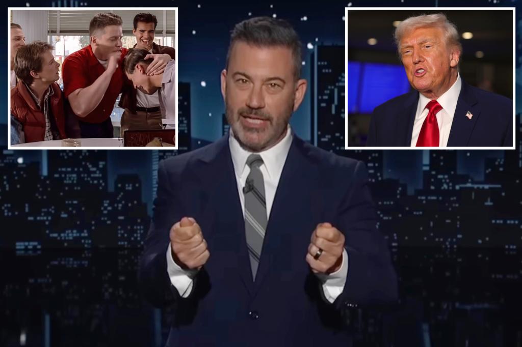 Jimmy Kimmel mocks MAGA and criticizes Trump as a bully from an '80s movie