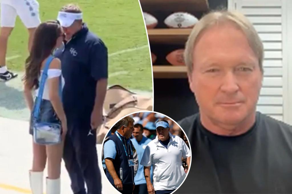 Jon Gruden criticizes Bill Belichick's associate following the sideline moment with Jordon Hudson