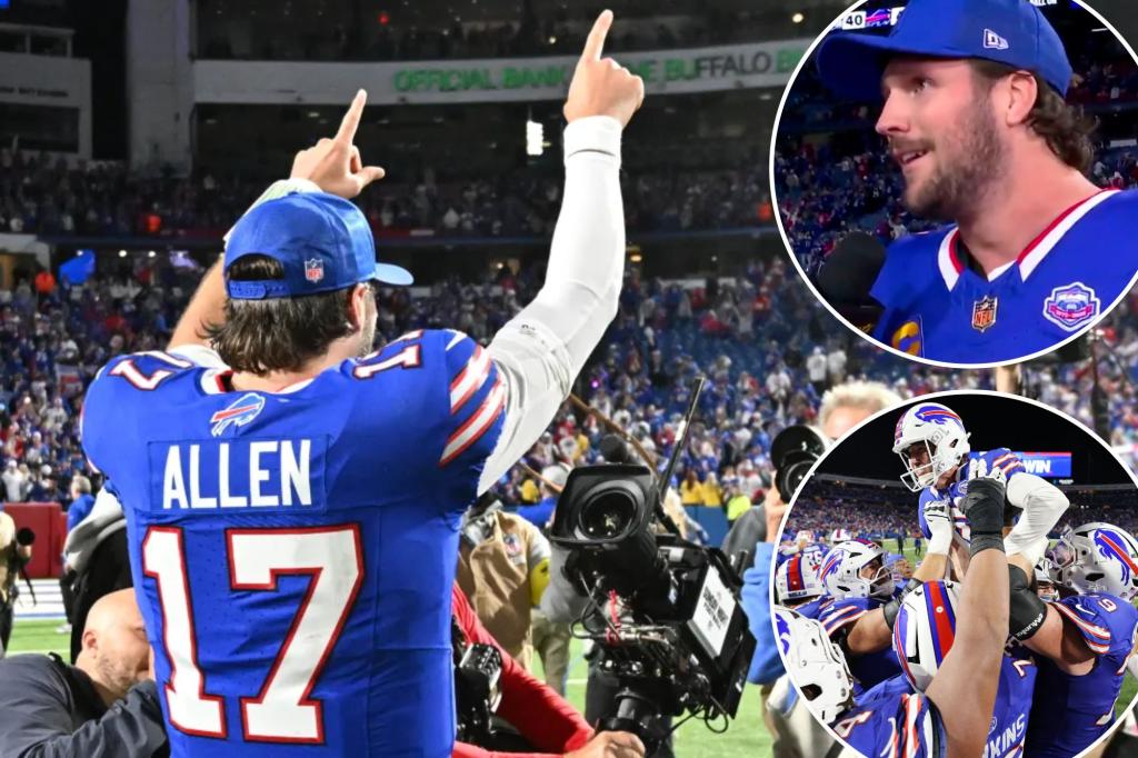 Josh Allen addresses Bills fans for departing the game before the comeback victory.
