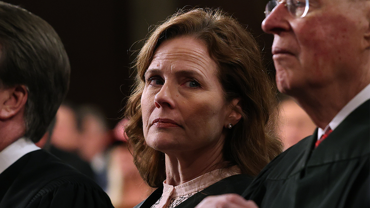 Justice Barrett looks back on her initial days and the Trump cases in an uncommon interview.