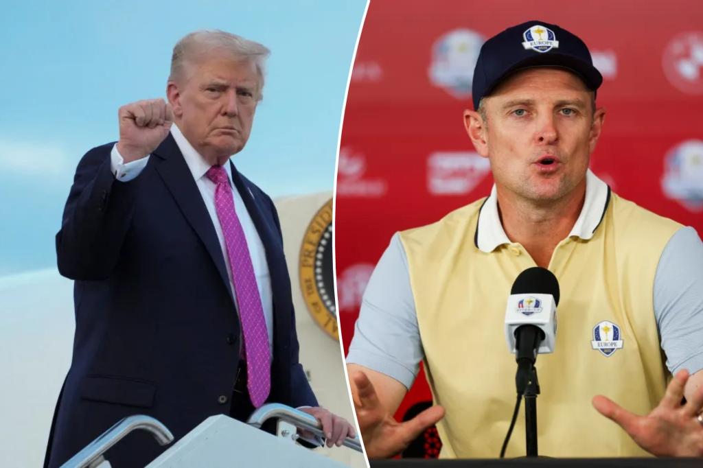 Justin Rose would be happy to have Trump on stage if Europe secures the Ryder Cup.