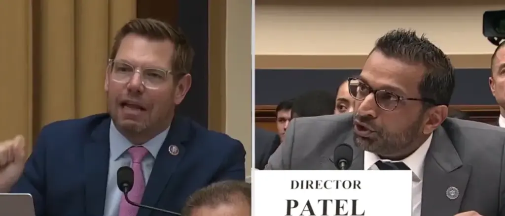 Kash Patel Reacts Strongly to Eric Swalwell in Intense Hearing Debate