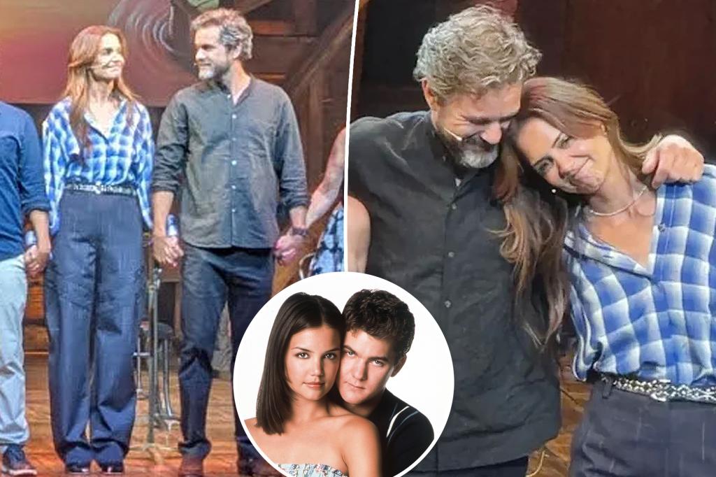 Katie Holmes and Joshua Jackson share a warm moment during 'Dawson's Creek' reunion