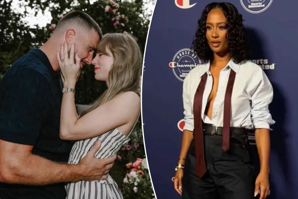 Kayla Nicole's awkward response to the Travis Kelce-Taylor Swift engagement question on the red carpet
