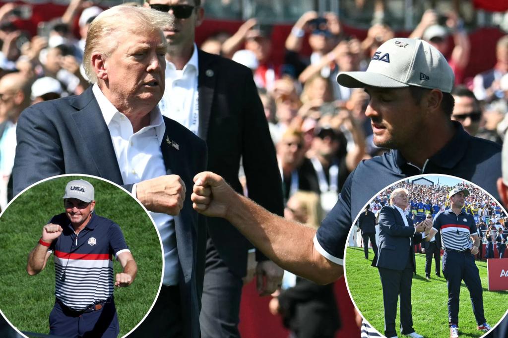 Keegan Bradley's dance greets Trump's arrival at the Ryder Cup