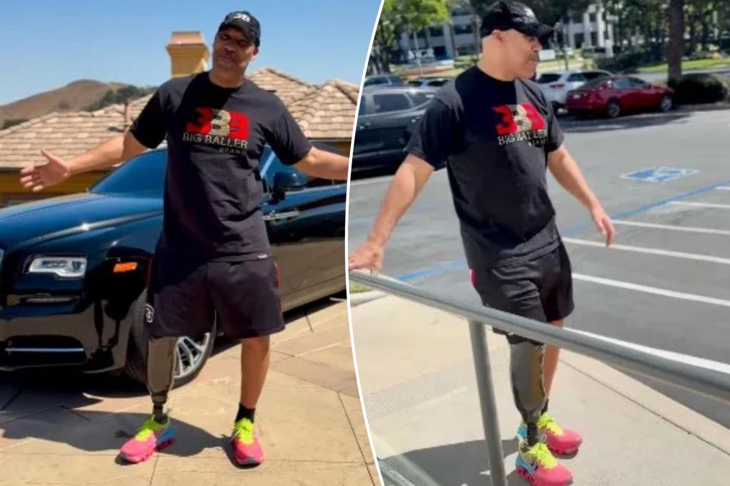 LaVar Ball displays his prosthetic leg in recent videos