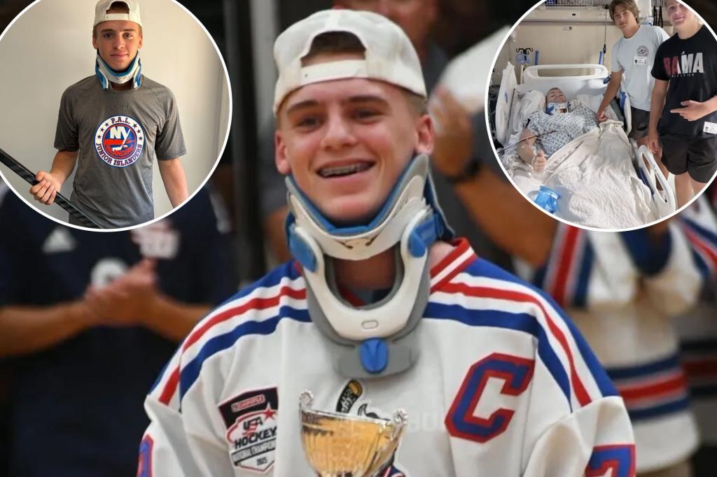 Long Island high school hockey player recovering and walking after a life-threatening incident