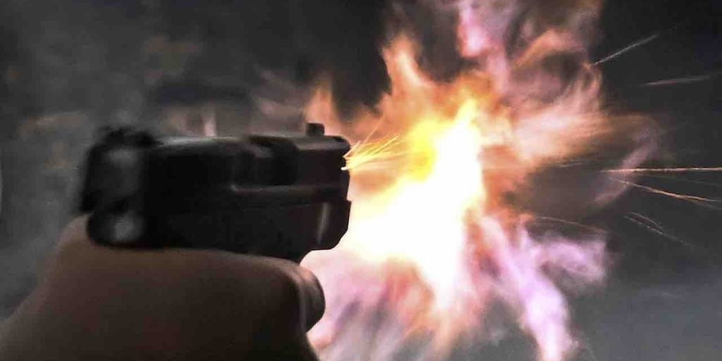 Man reportedly throws propane tank through window and goes wild in house, but armed homeowner stops him.