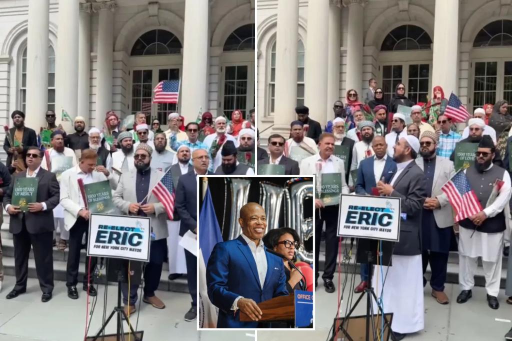 Mayor Adams meets with Muslim leaders for an event described as a campaign endorsement.