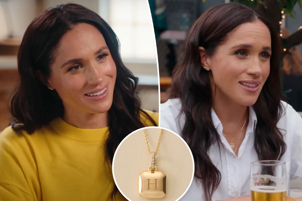 Meghan Markle’s small Tags locket necklace costs less than $200.
