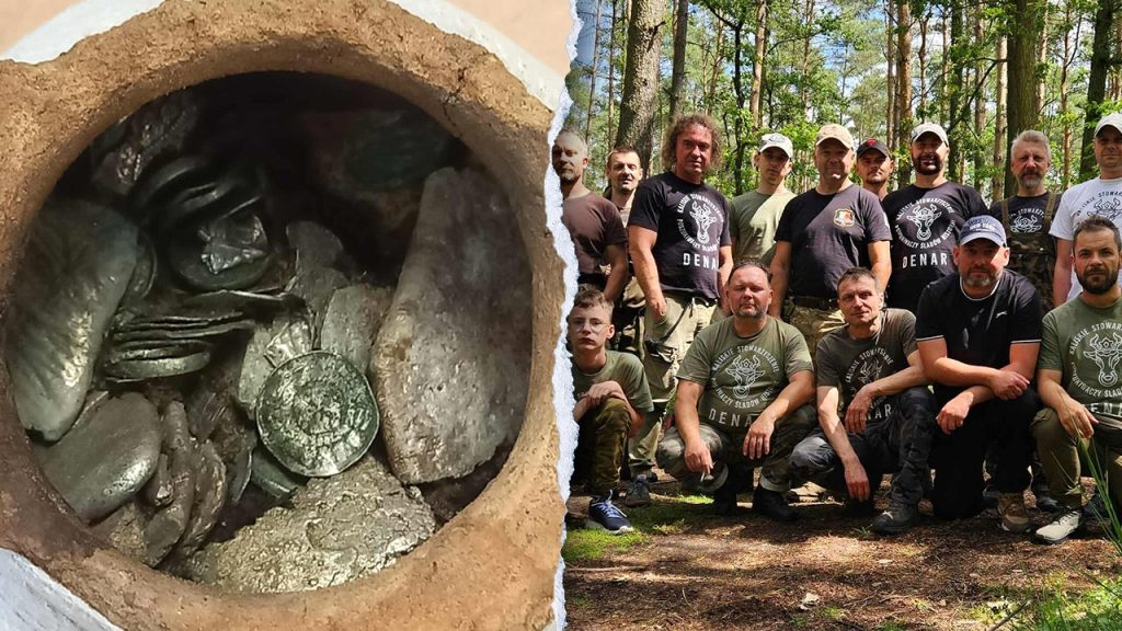 Members of a hobbyist group unintentionally find medieval treasures in the forests of Poland