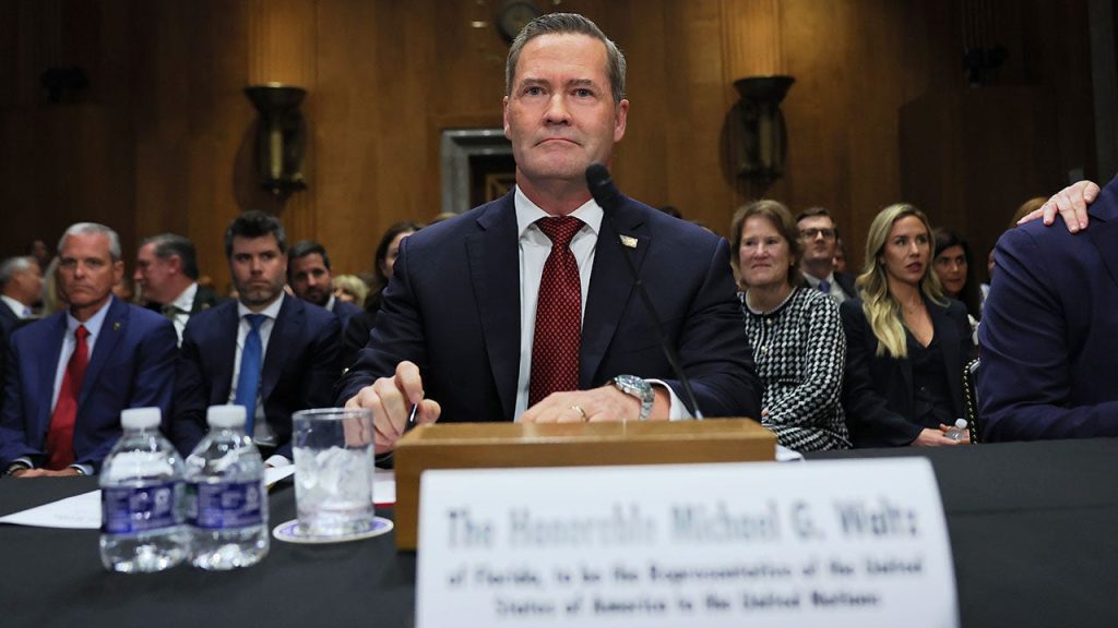 Mike Waltz appointed as UN ambassador in a bipartisan Senate decision