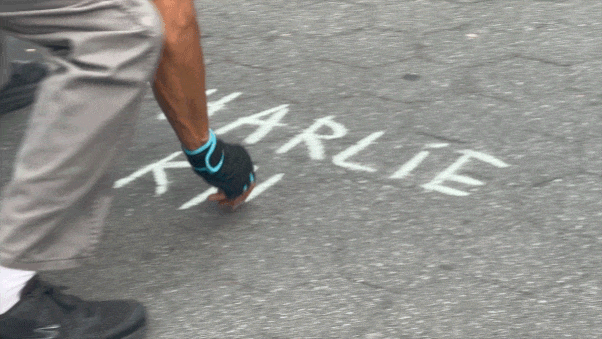 NYC street artist's Charlie Kirk chalk drawings pay tribute while sparking debate among viewers