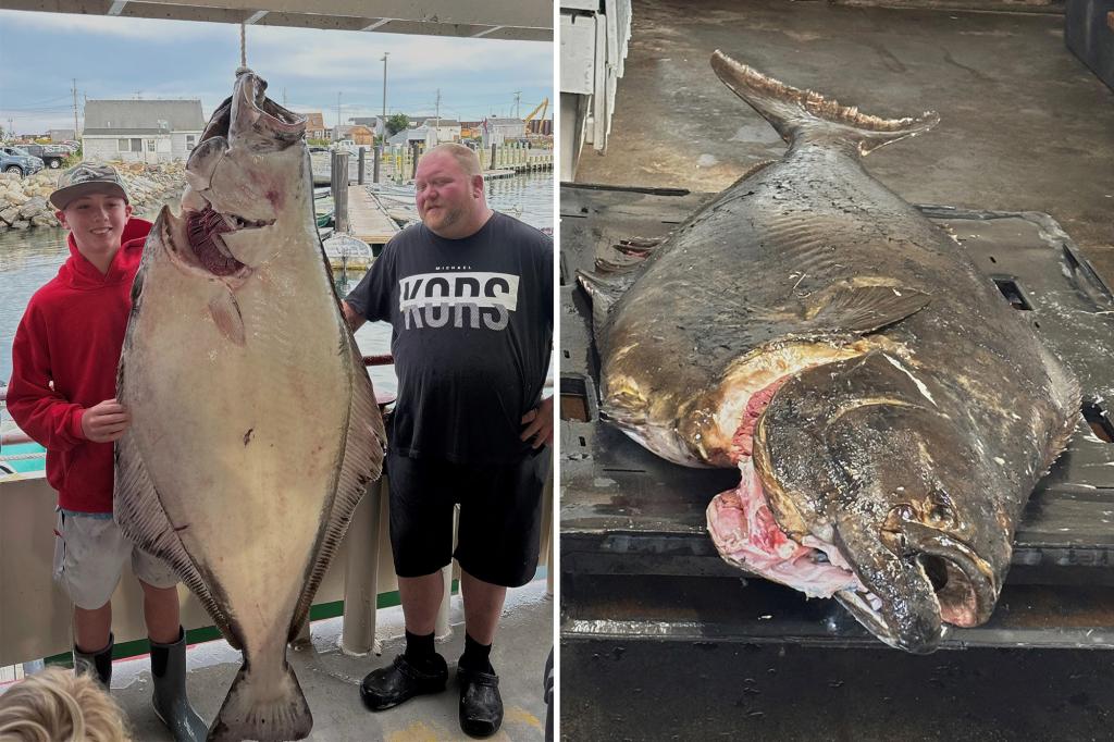 New Hampshire teenager Jackson Denio catches a 177-pound fish that could break the world record.