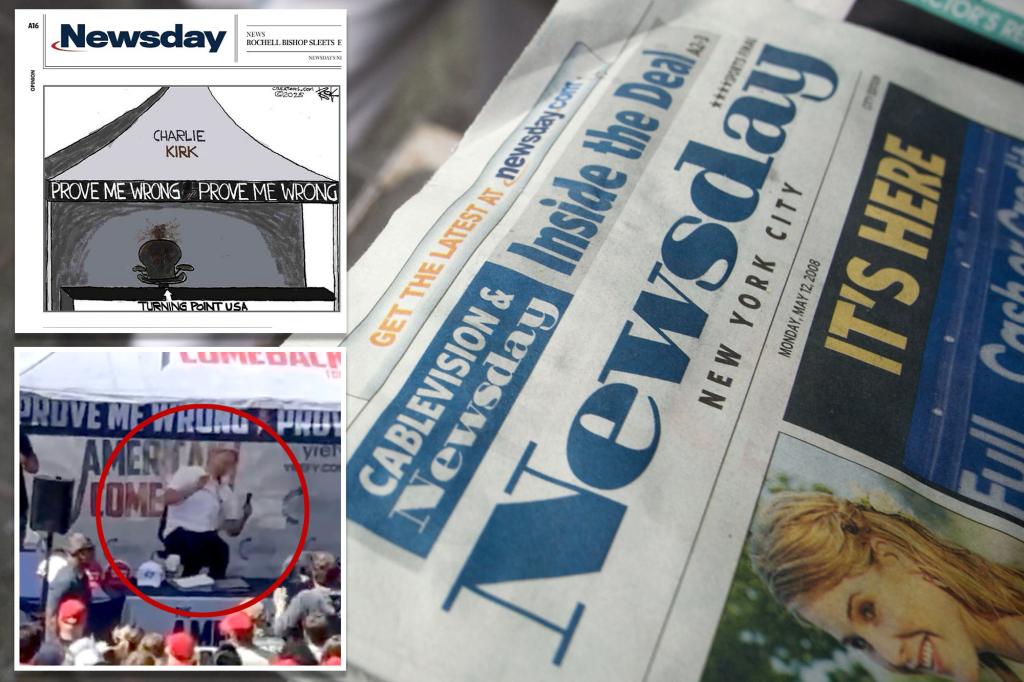 Newsday compelled to issue an apology for 'offensive' Charlie Kirk political cartoon after sparking boycott plea: 'Went too far'