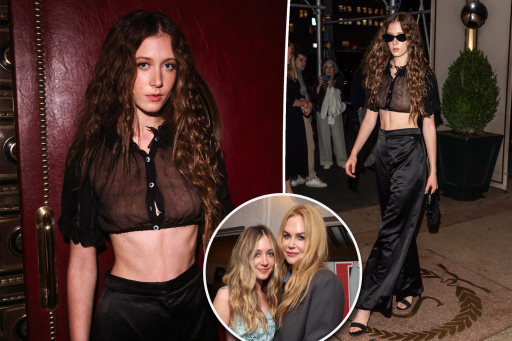 Nicole Kidman's daughter Sunday Rose stuns in a sheer crop top at a New York Fashion Week party