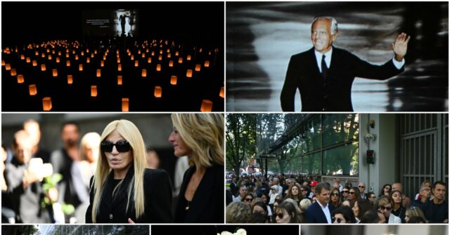 Numerous Grievers and Notable Figures Say Farewell to Giorgio Armani
