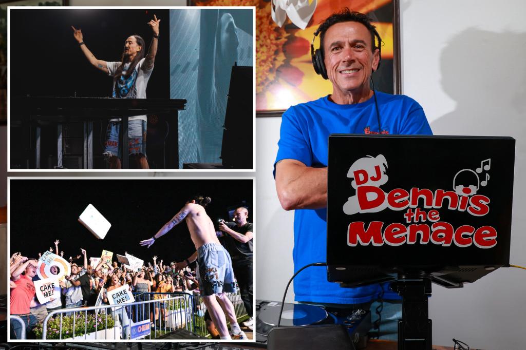 Photographer who also DJs as Dennis the Menace will perform before Steve Aoki on Long Island.