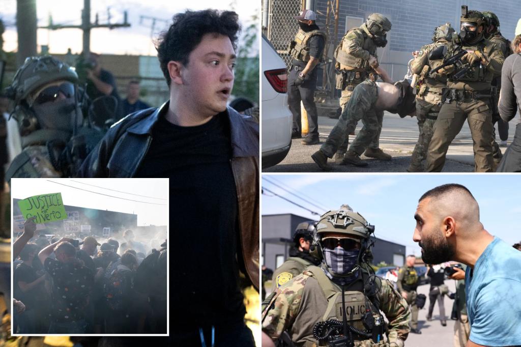 Protesters against ICE taken into custody after confrontation with federal agents near Chicago center