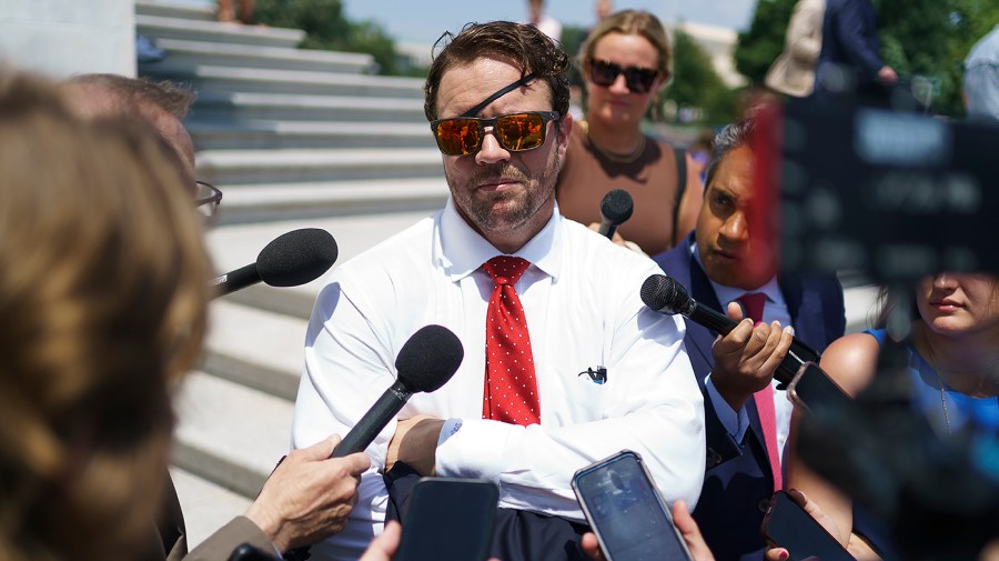 Protesters heckle Crenshaw over cuts to Medicaid